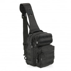 Сумка тактична через плече (однолямковий рюкзак) TacticBag RVL D14-чорний