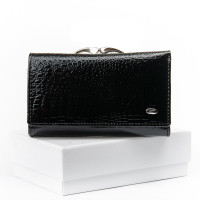 Жіночий компактний шкіряний гаманець SERGIO TORRETTI (WS-10 чорний)
