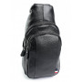 Чоловіча шкіряна сумка через плече (однолямочний рюкзак) RVL 1035 black